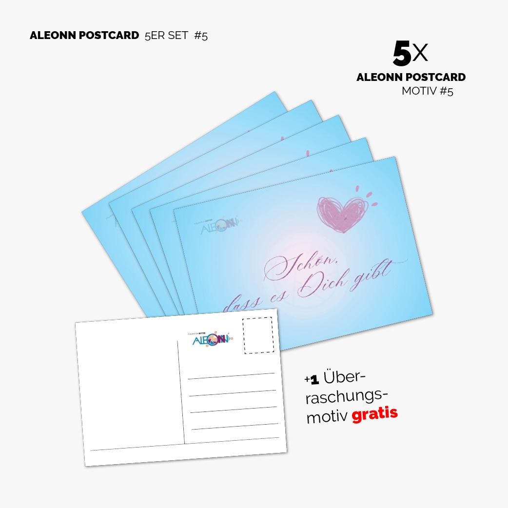 5 x Postkarte: Schön dass es Dich gibt