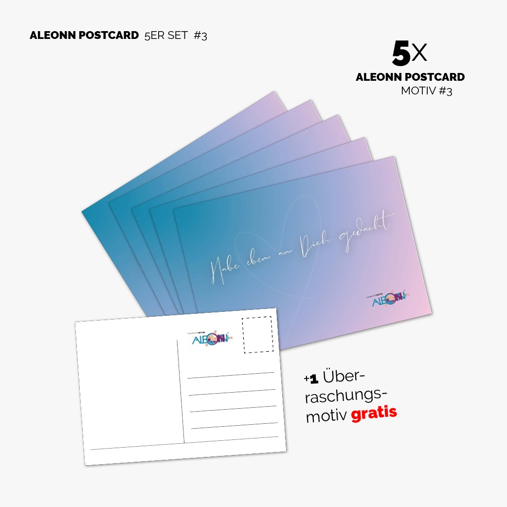 5 x Postkarte: Habe eben an Dich gedacht